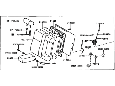 Toyota 71480-AA110-E1 Back Assembly, Rear Seat, Passenger Side (For Separate Type)