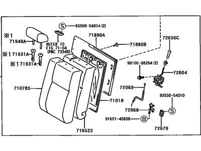 Toyota 71490-AA130-E0 Back Assembly, Rear Seat, Driver Side (For Separate Type)