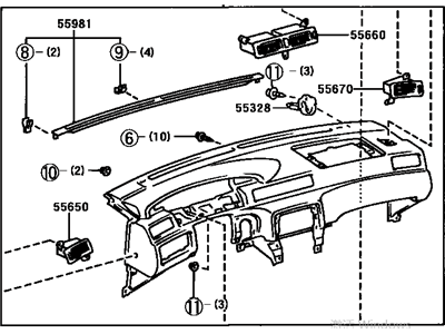 Toyota 55401-AA020-E0 Pad Sub-Assembly, Instrument Panel Safety