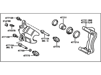Toyota 47750-06040 Cylinder Assembly, Disc Brake, Driver Side