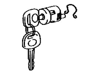 Toyota 69059-41010 Cylinder & Key Set,  Rear Seat Armrest Lock
