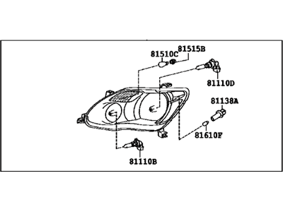 Toyota 81150-07090 Headlamp Assy,  LH