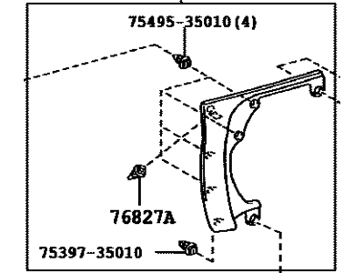 Toyota 76804-42010-B1 Garnish Sub-Assy,  Back Door,  Outside Upper LH