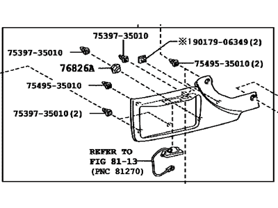 Toyota 76806-42060-C0 Garnish Sub-Assy,  Back Door,  Outside Lower LH