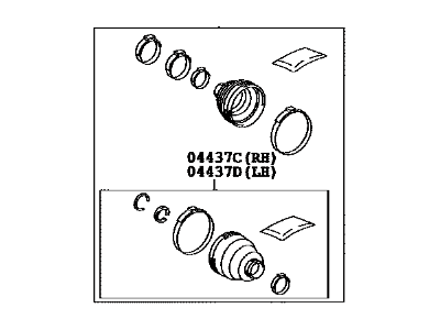 Toyota 04429-12030 Boot Kit,  Rear Drive Shaft,  In & Outboard Joint,  RH