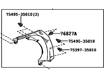 Toyota 76803-42040-B1 Garnish Sub-Assy,  Back Door,  Outside Upper RH
