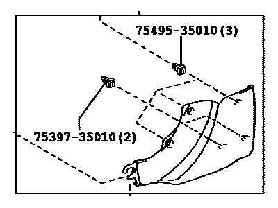 Toyota 76805-42020-A0 Garnish Sub-Assy,  Back Door,  Outside Lower RH