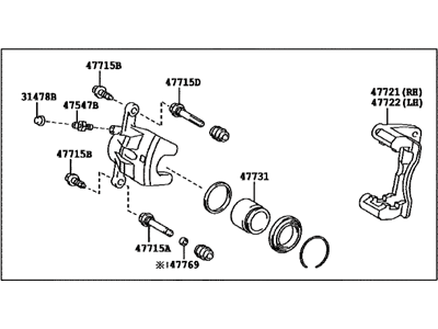 Toyota 47730-42080 Cylinder Assy,  Front Disc Brake,  RH