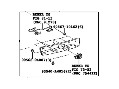 Toyota 76801-42100-A0 Garnish Sub-Assy,  Back Door,  Outside