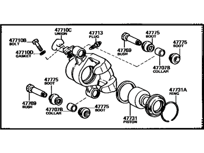 Toyota 47730-16011 Cylinder Assembly, Front Disc Brake, Passenger Side