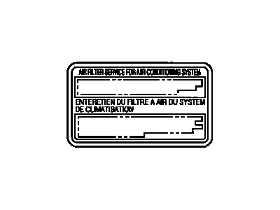 Toyota 87529-50010 Label,  A/C Filter Information