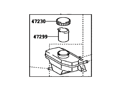 Toyota 47220-33100 Reservoir Sub-Assembly, Brake Master Cylinder