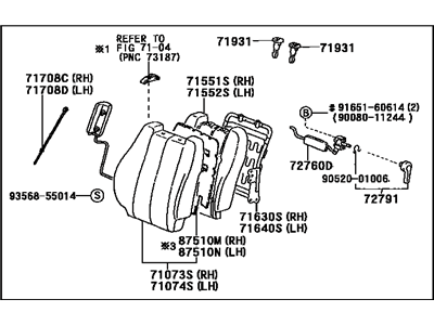 Toyota 71440-AA210-B0 Back Assembly, Front Seat, Driver Side(For Separate Type)