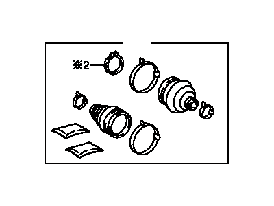 Toyota 04438-06160 Boot Kit,  Front Drive Shaft,  In & Outboard,  LH