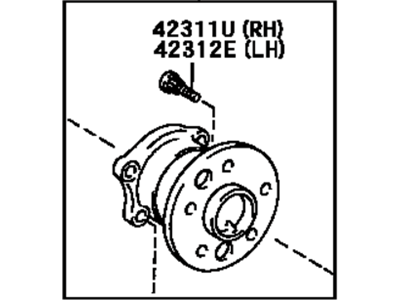 Toyota 42410-07010 Hub & Bearing Assy,  Rear Axle,  RH