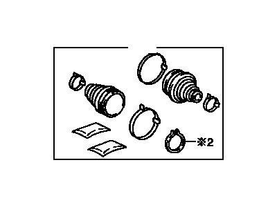 Toyota 04438-06120 Boot Kit,  Front Drive Shaft,  In & Outboard,  LH