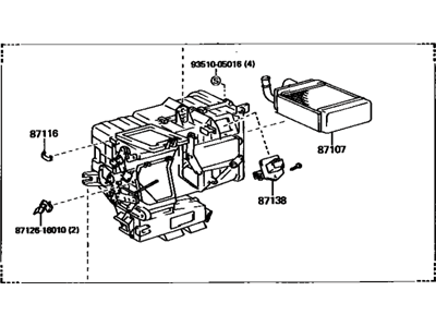 87150-16090 Toyota Radiator Assembly, Heater Illustration 1 of 1