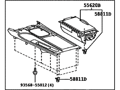 58805-33160-B2 Toyota Panel Sub-Assembly, Console, Upper Rear Illustration 1 of 1