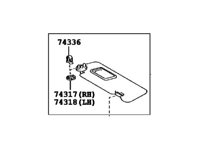 Toyota 74310-06230-E2 Visor Assembly, Passenger Side