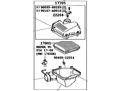 Toyota 17700-AD015 Cleaner Assy,  Air