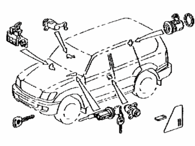 Toyota 69005-6C521 Cylinder Set, Lock W/Transmitter Housing(Less Module)