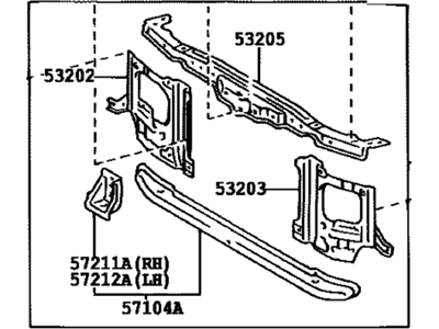 Toyota 53201-60072 Support Sub-Assy,  Radiator