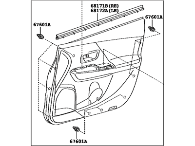 Toyota 67620-47720-G0 Board Sub-Assy,  Front Door Trim,  LH