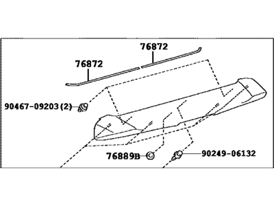 Toyota 76085-47911-H1 Spoiler Sub-Assy,  Rear