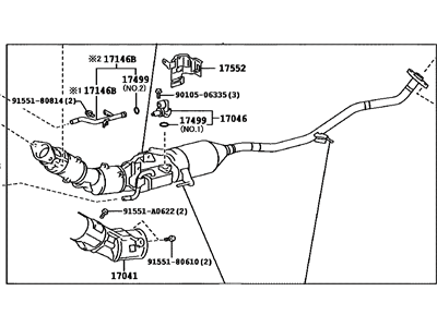 Toyota 17410-37551 Pipe Assy,  Exhaust,  Front