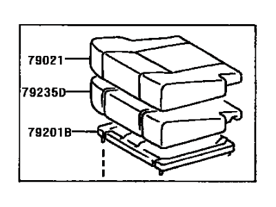 Toyota 79220-AE050-B1 Cushion Assy,  NO.2 Seat,  RH