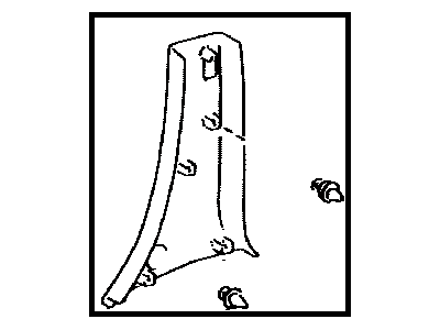 Toyota 62414-08010-B0 Garnish, Center Pillar, Lower Driver Side