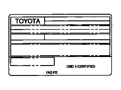 Toyota 11298-21060 Label,  Emission Control Information