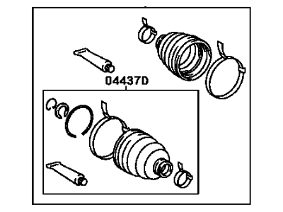 Toyota 04437-21022 Boot Kit,  Rear Drive Shaft,  In & Outboard Joint,  LH