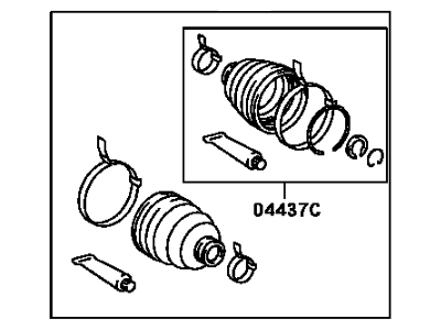 Toyota 04429-12020 Boot Kit,  Rear Drive Shaft,  RH