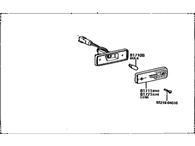 Toyota 81740-14110 Side Marker Lamp, Driver Side