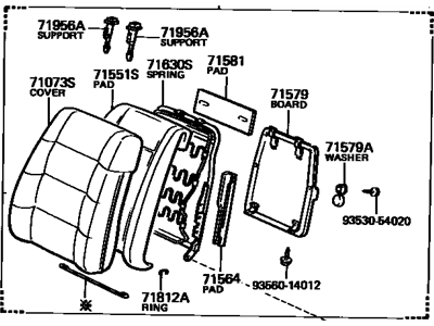 Toyota 71430-2A080-03 Back Assembly, Front Seat, Passenger Side(For Separate Type)