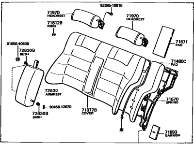 Toyota 71480-22671-03 Back Assembly, Rear Seat (For Bench Type)