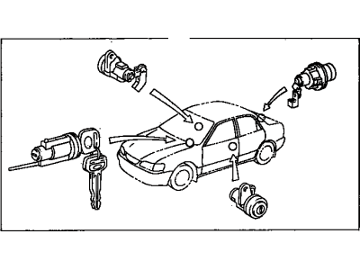 Toyota 69005-1E120 Cylinder Set,  Lock