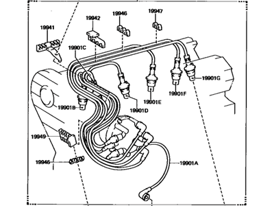 Toyota Cressida Spark Plug Wire - 90919-21355