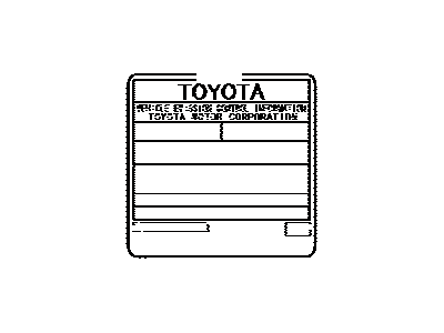 Toyota 11298-0T130 Label,  Emission Control Information