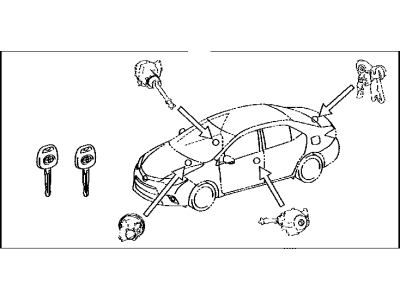Toyota 69005-02A20 Cylinder Set,  Lock