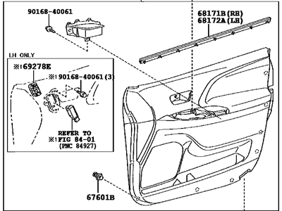 Toyota 67620-08100-E0 Board Sub-Assy,  Front Door Trim,  LH