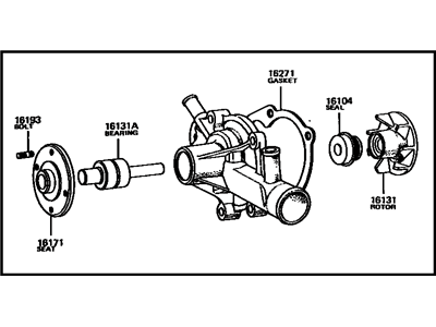 Toyota 16110-28010 Pump Assembly, Water, W/O Coupling