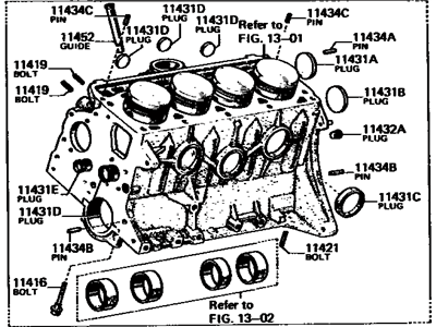 Toyota 11401-29086 Block Sub-Assembly, Cylinder