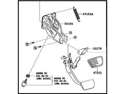 Toyota 47110-04010 Support Assembly, Brake Pedal