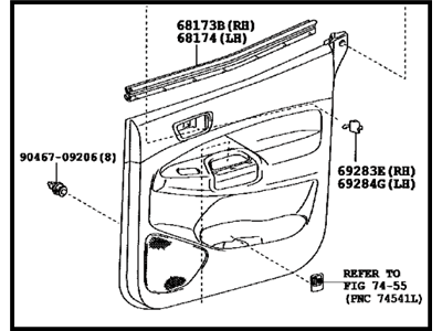 Toyota 62510-04030-B0 Board Sub-Assy,  Rear Door Trim,  RH