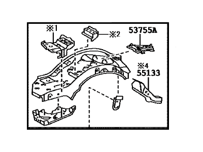 Toyota 53711-04908 Apron,  Front Fender,  Front RH