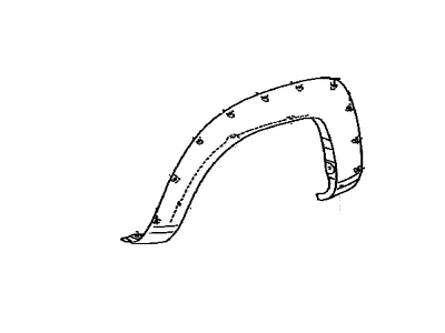 Toyota 75873-04900 Moulding,  Quarter Panel Wheel Opening,  RH