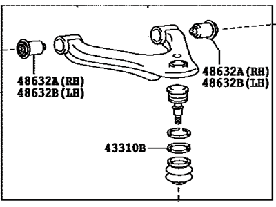 Toyota 48630-04020 Arm Assy,  Front Suspension,  Upper LH