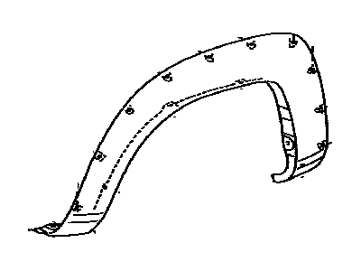 Toyota 75874-04900 Moulding,  Quarter Panel Wheel Opening,  LH